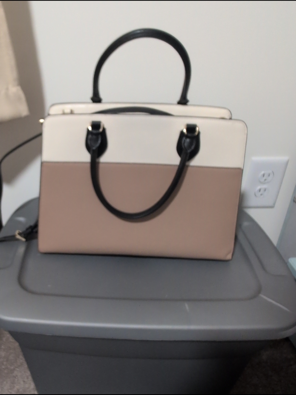 kate spade New York Two-Tone Beige & Cream Satchel - Picture 2 of 3